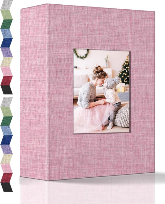 popotop Photo Album 4x6-100 Photos Photo Books with 100 Vertical Pockets,Linen Cover Albums for Family Wedding Anniversary Baby Vacation Pictures