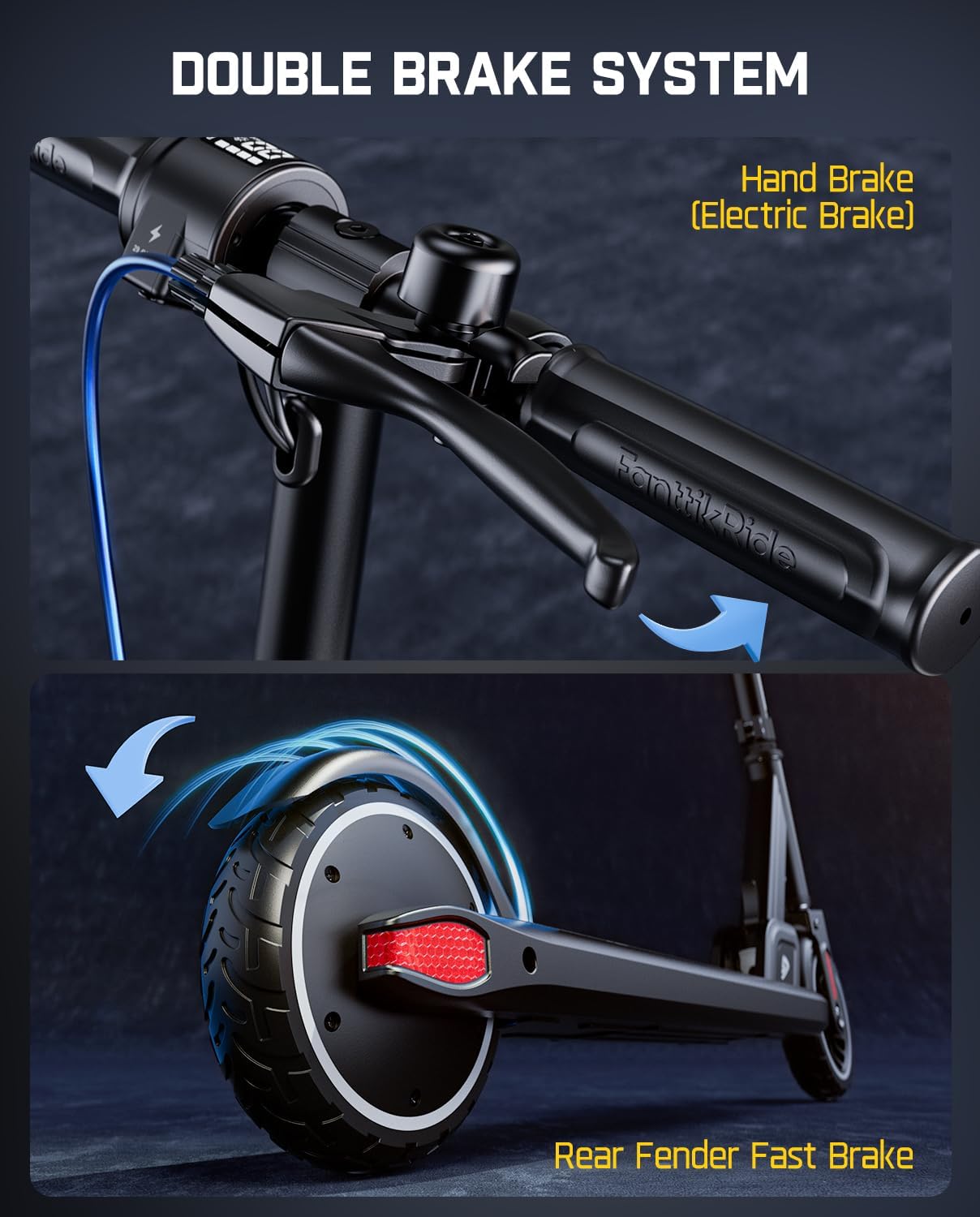 FanttikRide T9 Electric Scooter for Kids 4.3-5.6 ft, 7/10/12 MPH, LED Battery Level, Height Adjustable and Foldable, Electric Scooter for Kids, for Teenager, Up to 40 mins