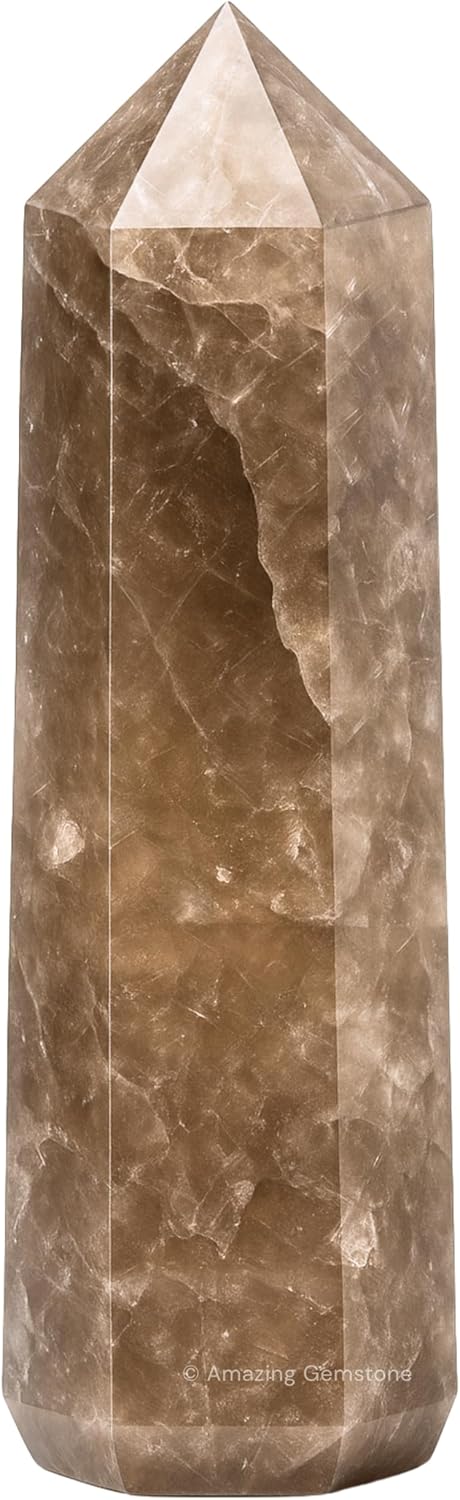 Amazing Gemstone Smoky Quartz Crystal Towers - Natural Healing Crystal Point Obelisk for Reiki Healing and Crystal Grid (3 Inch)