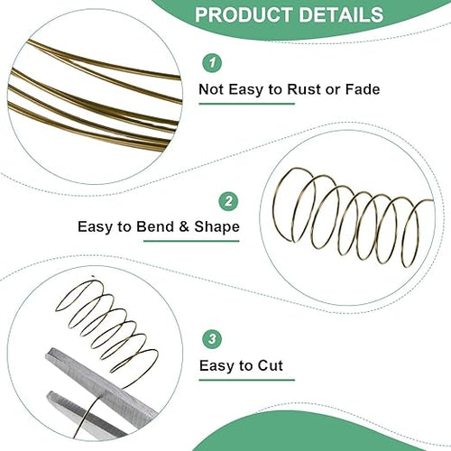 0.2mm Jewelry Wire, 32 Gauge 328FT Craft Wire Copper Beading Wire for Jewelry Making/Planting/Weaving/DIY Crafting, Soft Metal Wires [100M, Bronze Tone]