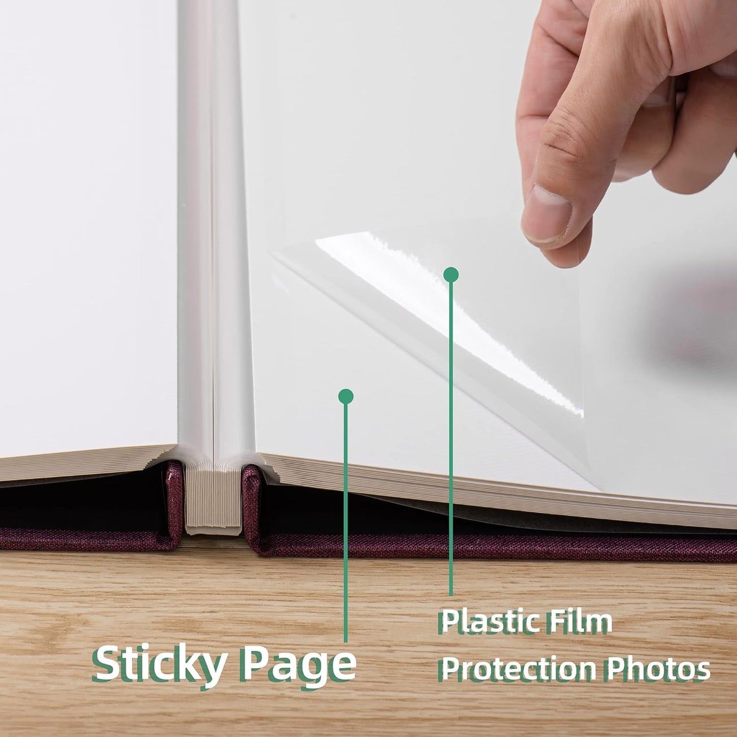 Large Photo Album Self Adhesive Scrapbook Album for 4×6 8×10 Pictures DIY Magnetic Linen Cover Album 40 Pages for Family Wedding Gifts with Metal Pen and Plastic Board