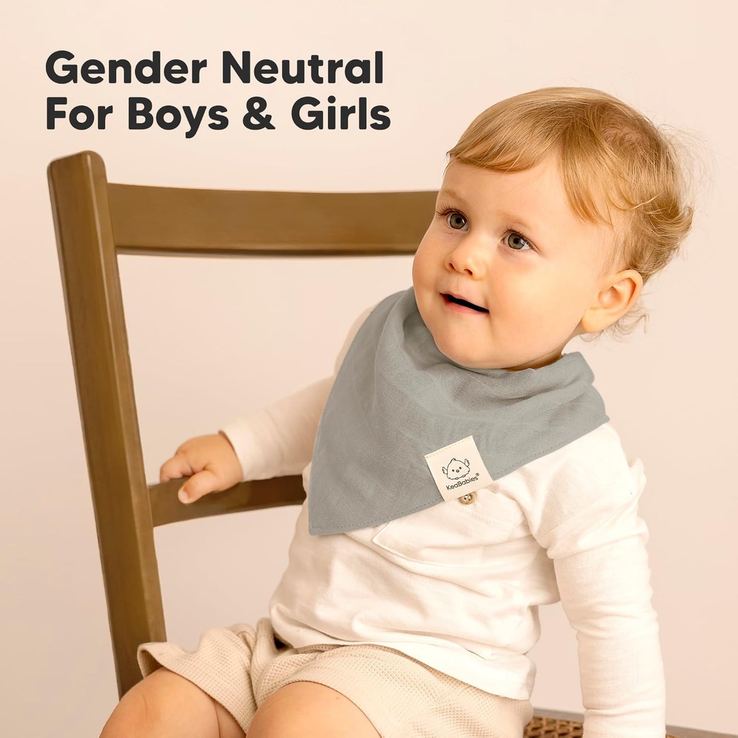 8-Pack Muslin Baby Bibs for Boys, Girls - Muslin Bandana Drool Bibs for Baby Girl & Boy, Drooling Newborn, Teething Toddler, Infant 0-36 Months, 100% Cotton Extra Absorbent & Soft (Nimbus)