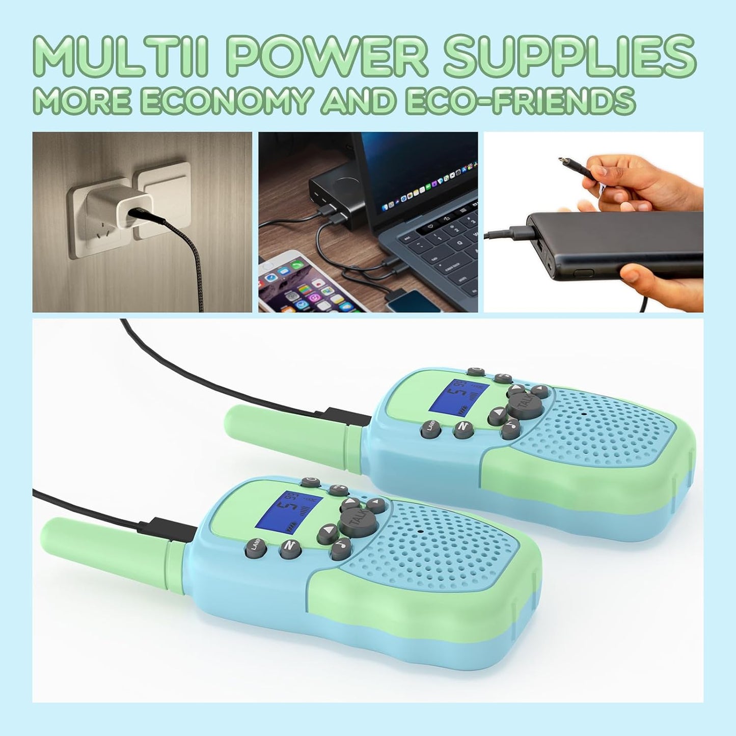 Selieve Walkie Talkies for Kids Rechargeable, Toys for 4-12 Year Old Boys or Girls, Indoor Outdoor 3 KM Range 22 Channels 2 Way Radio Toys, Birthday Gifts for 5-8 Year Old Boys and Girls