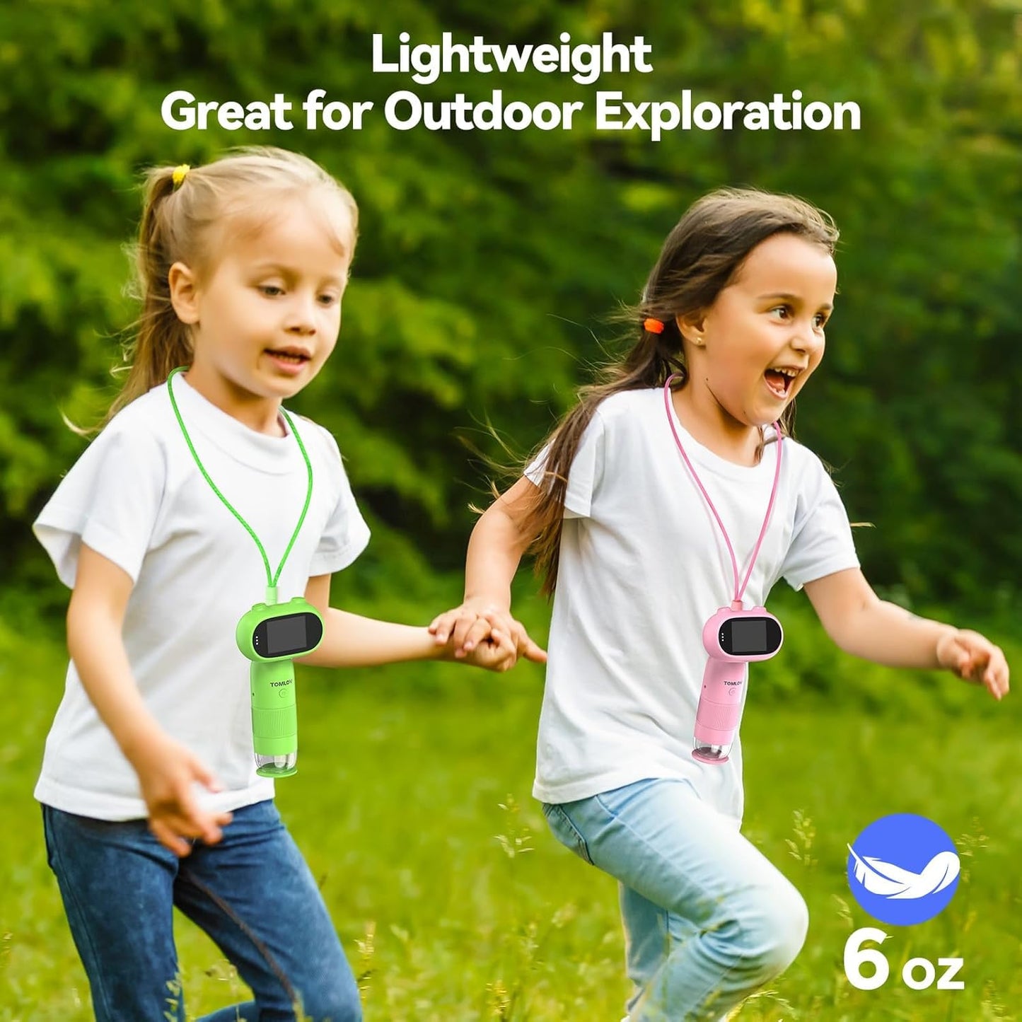 TOMLOV P30 Microscope for Kids, Portable 1000X 2'' LCD Digital Microscope for Slides, HD Camera & Video, Pocket Magnifying Glass with Light, Handheld Magnifier for Home Science Education, Mini Scope