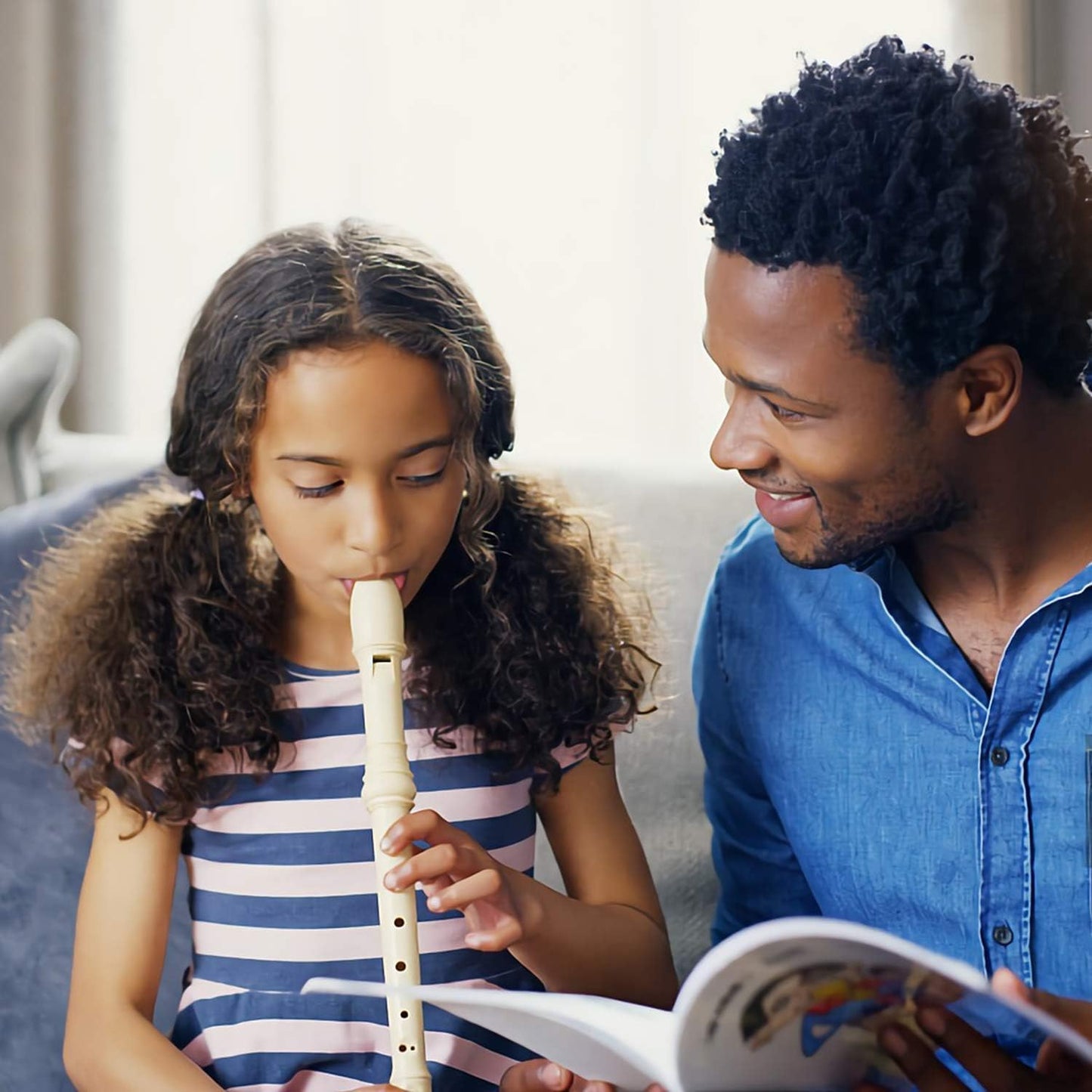 SANNIX 4 Pack Recorder Instrument, 8 Hole German Style Soprano Recorder for Beginner, Recorder With Cleaning Rod, School Student Music Instrument (Ivory)