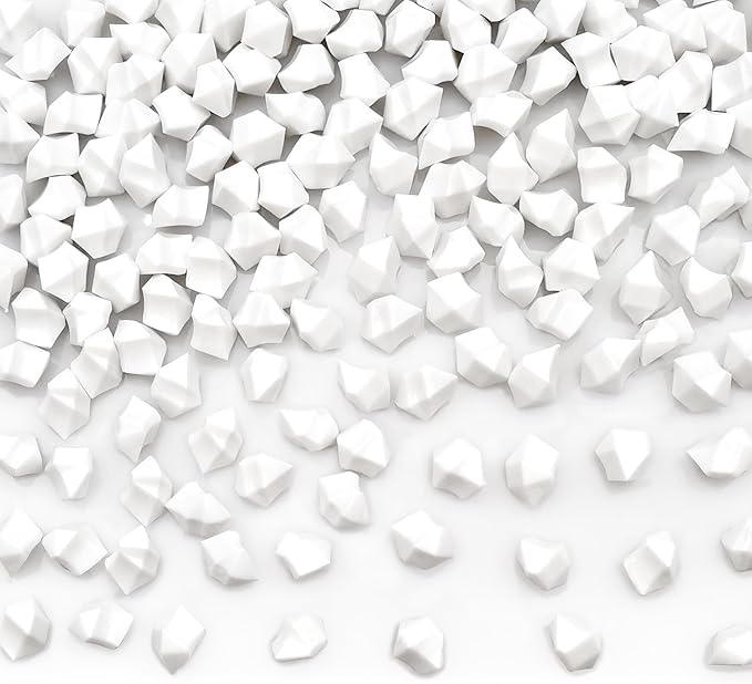 White Vase Fillers for Home Decor, Fake Crushed Ice Cubes, Vase Fillers, 150 pcs Reusable Fake ice Cubes for Photography Accessories Props Decoration for Wedding