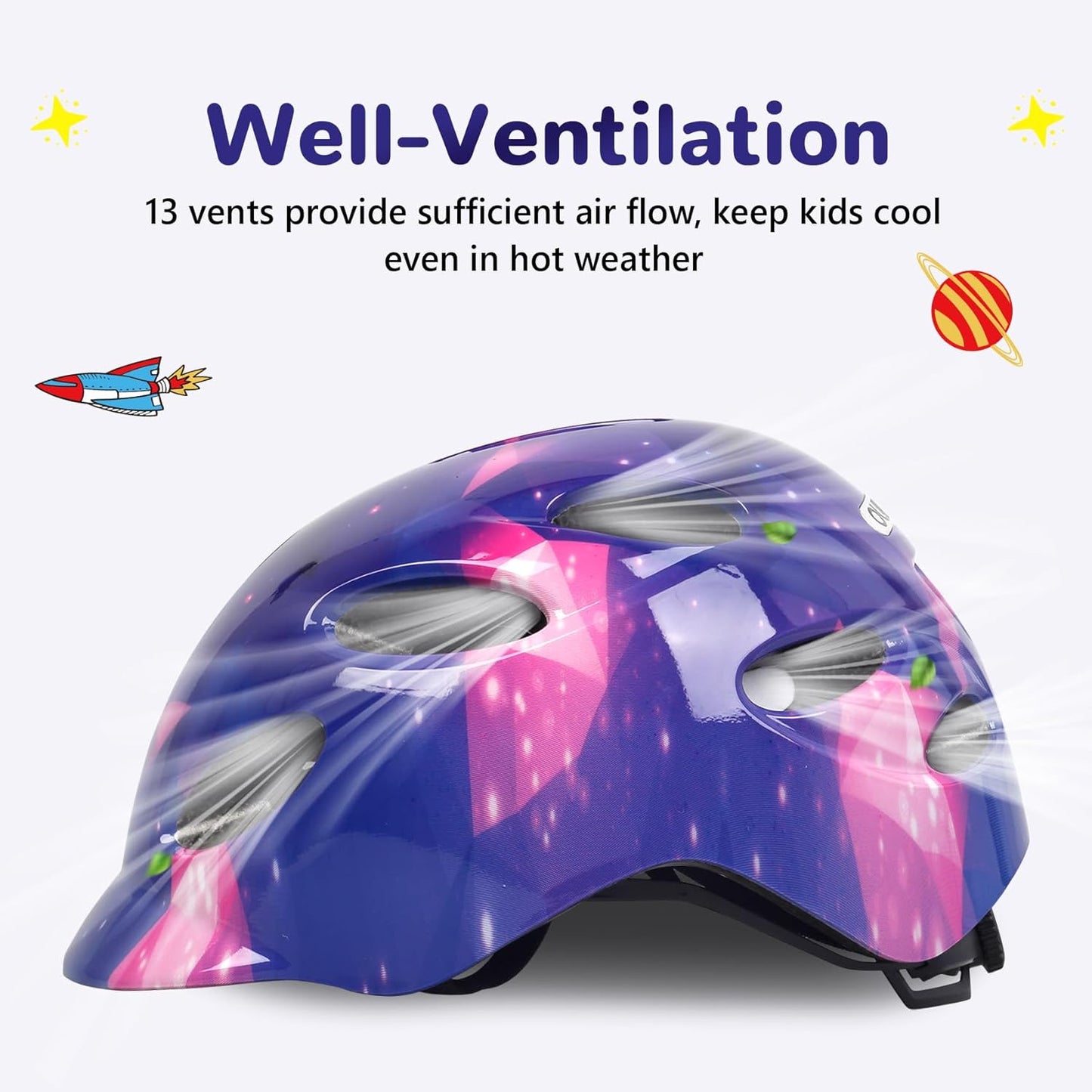 Kids/Youth Bike Helmet for Boys Girls and Teens, Adjustable and Multi-Sport for Bicycle, Kick Scooter, Skateboard, Roller/Inline Skate