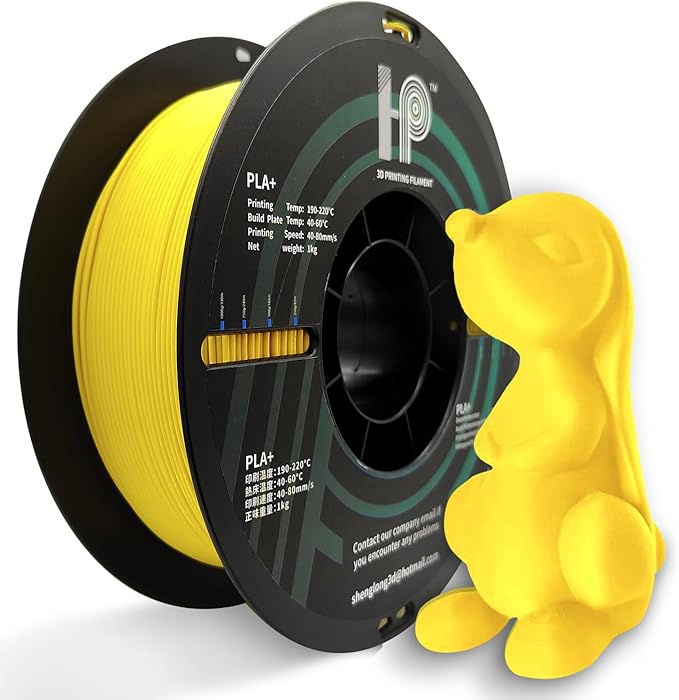 PLA Filament, Matte PLA, 3D Printer Filament, PLA Filament 1.75mm Dimensional Accuracy +/- 0.02mm, 1KG Spool (2.2 lbs), Fit Most FDM Printer (Matte Yellow)
