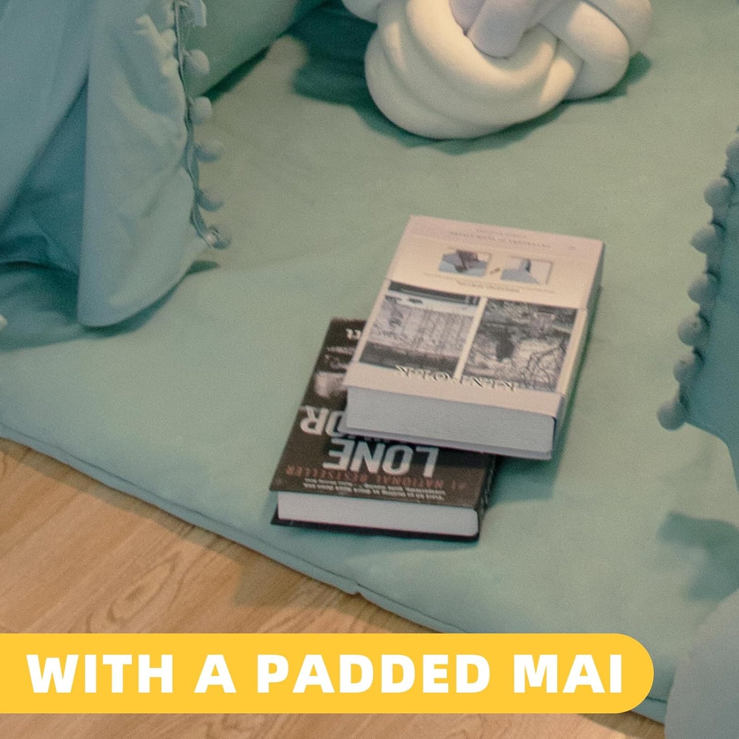 Teepee Tent for Kids with Mat, Star Lights, Carry Case, Cotton Canvas Playhouse, Foldable Tents, Portable Children Play Tent Indoor Outdoor (Jewelry Blue)