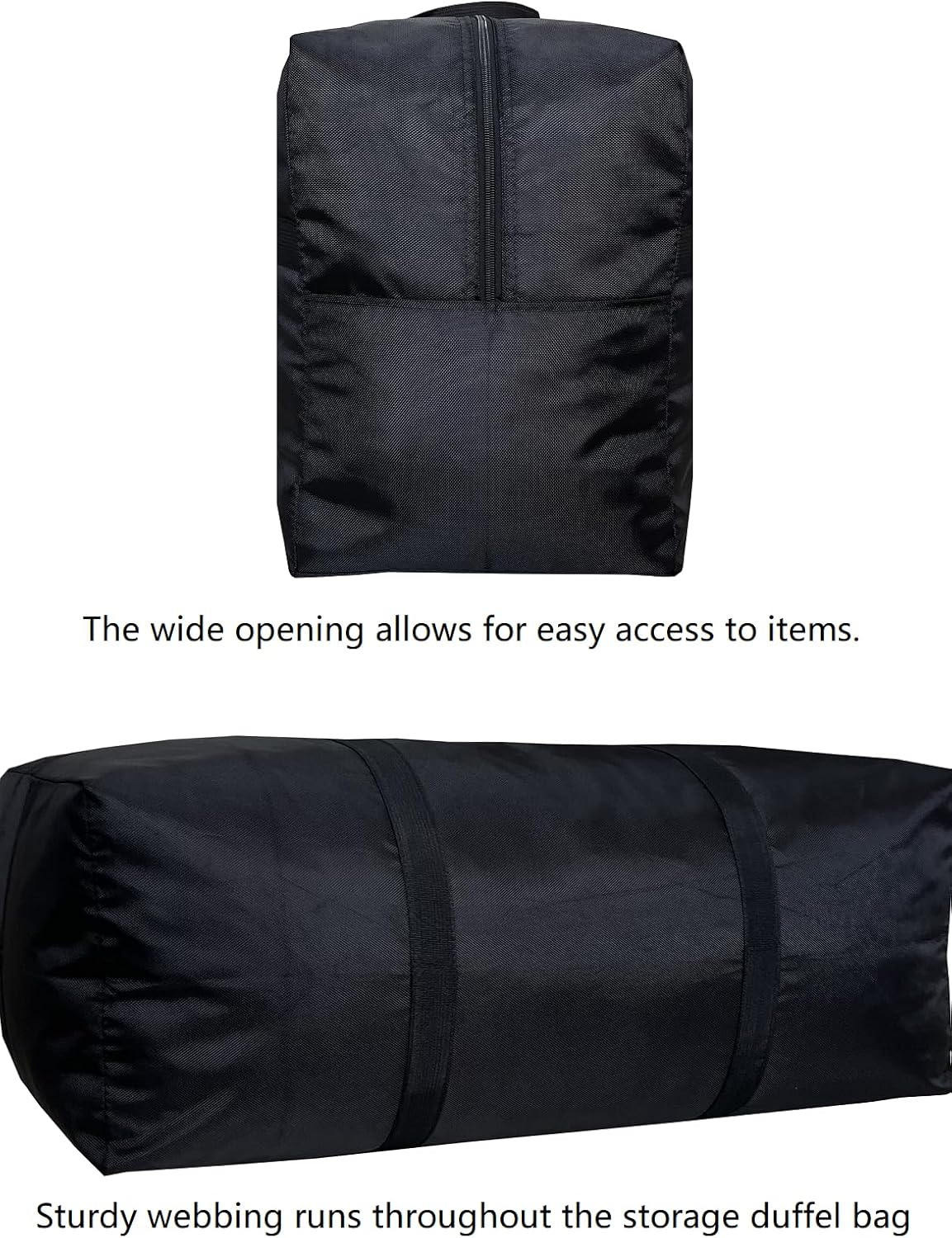 Extra Large Storage Duffle Bag with Zippers and Handles, Big Foldable Duffle Bag for Travel