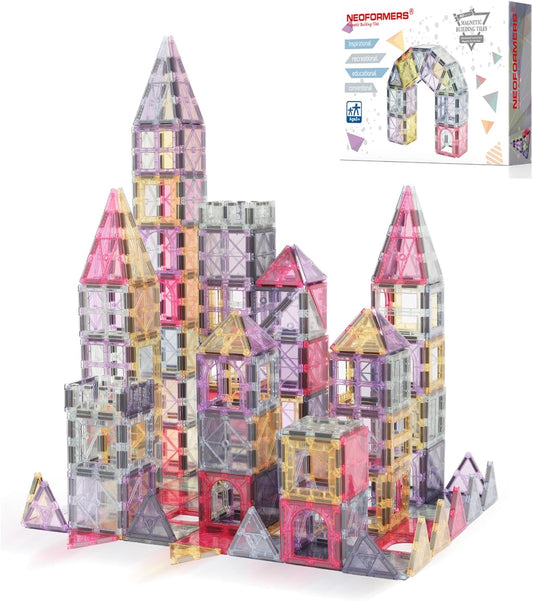 Magnetic Tiles 40pcs Morandi 3D Building Tiles Kids Toys for 3 4 5 6 7 8+ Years Old Boys Girls Magnet Toys STEM Educational Learning Magnet Toy Set