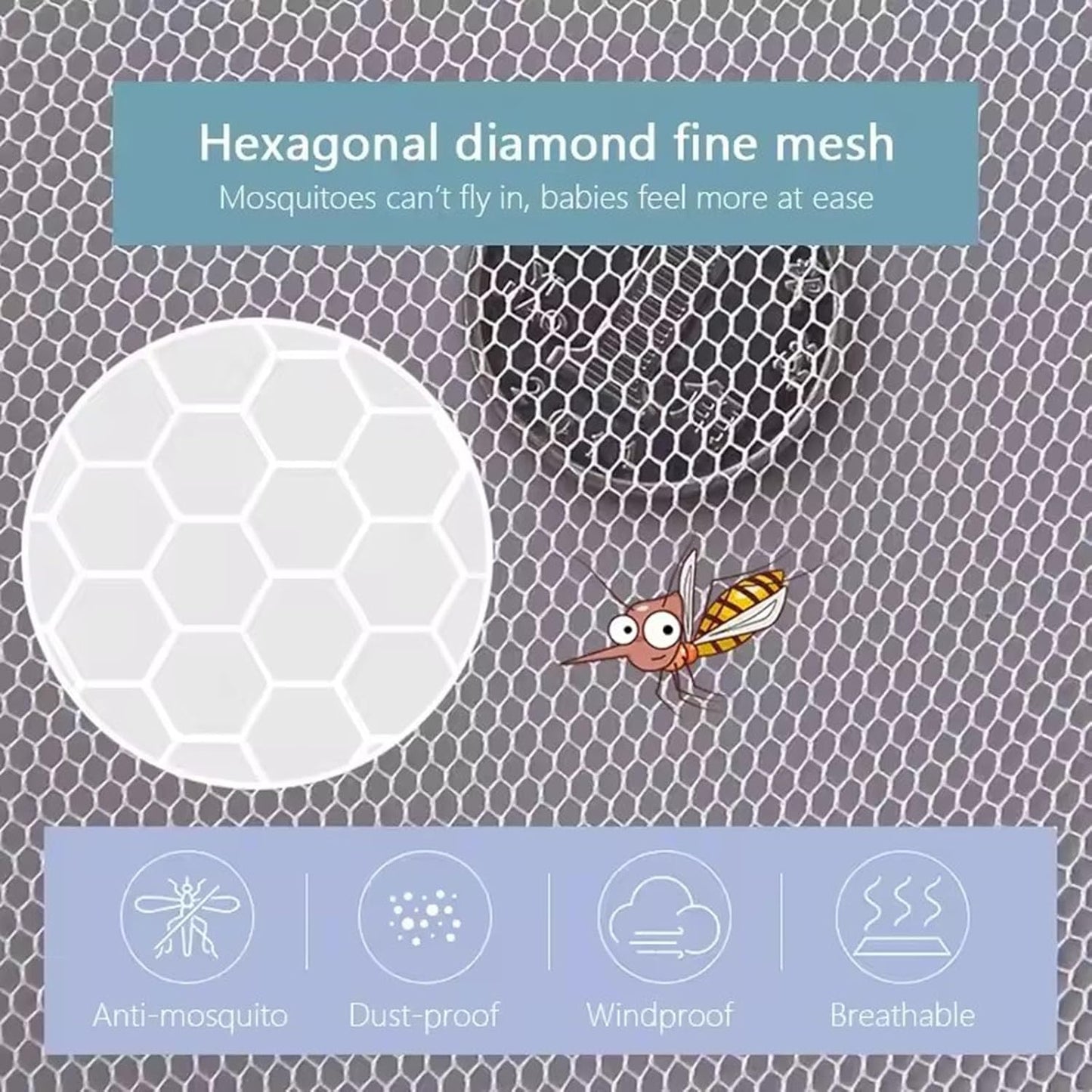 Mosquito Net for Stroller 2Pack - Protective Baby Stroller Mosquito Net - Perfect Bug Netting for Strollers, Bassinets, Cradles, Playards, Pack N Plays and Portable Mini Crib (White)