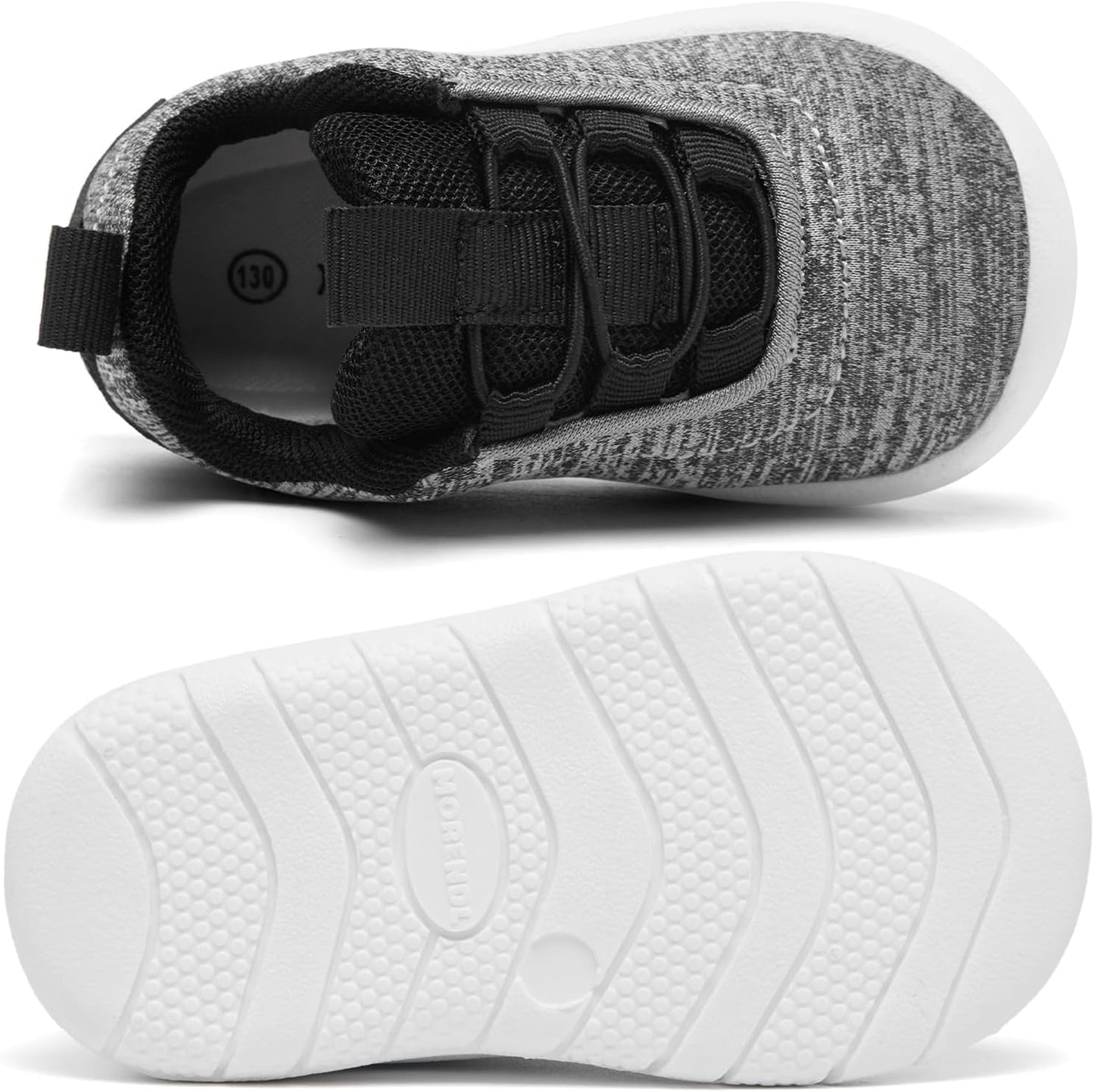 MORENDL Toddler Slip On Sneakers Baby Walking Shoes Non-Slip Breathable Unisex Pink Mesh Lace-Up Athletic Sneakers Infant Running Shoes