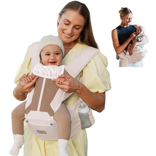 Baby Carrier Newborn to Toddler, 6-in-1 Baby Carrier, Adjustable Detachable Infant Baby Hip Seat Carrier for 7-50lbs