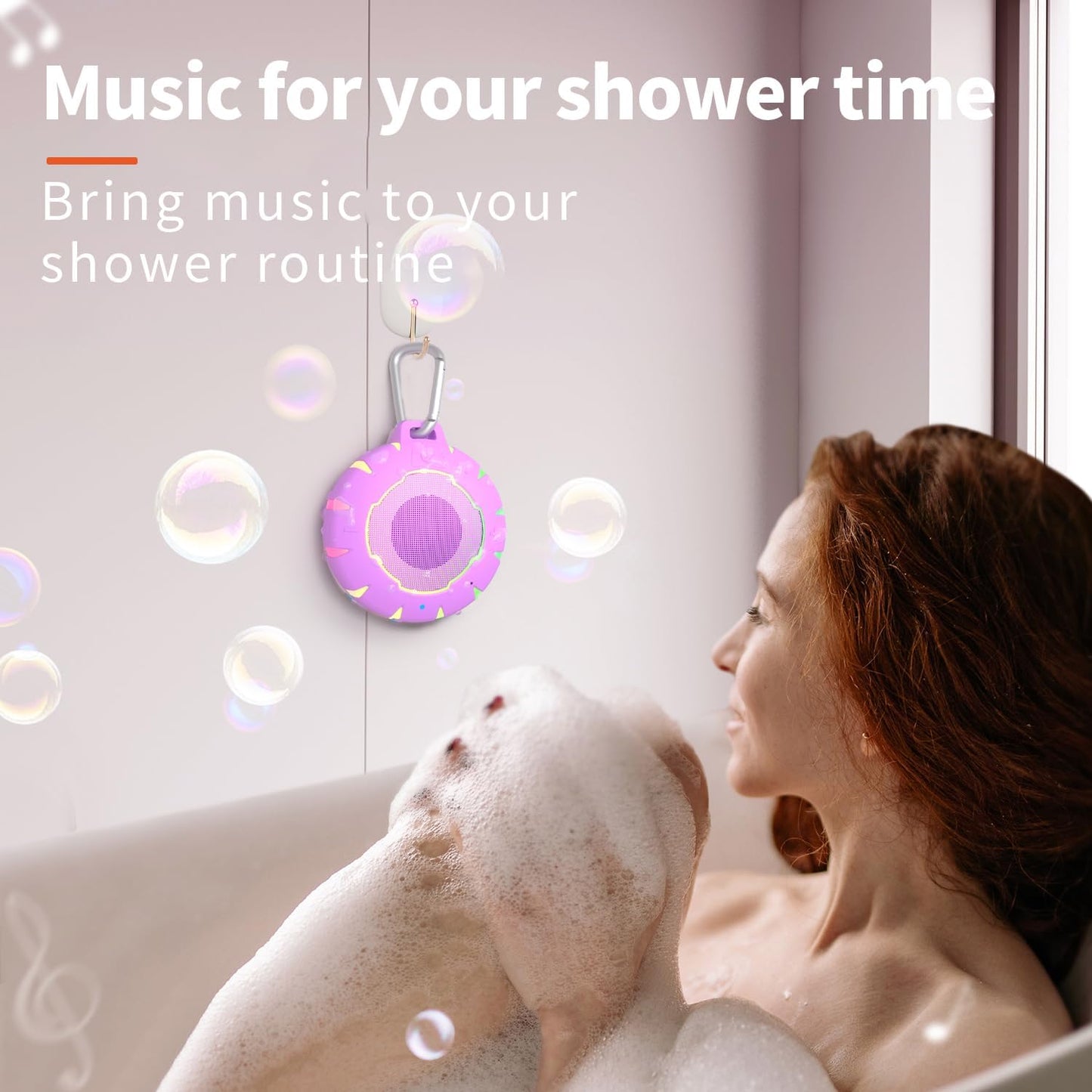 HEYSONG Waterproof Shower Bluetooth Speaker, Durable & Portable with Clear Sound, Ideal for Shower, Pool, Beach & Kayaking – Great Gift for Girls, Women & Men