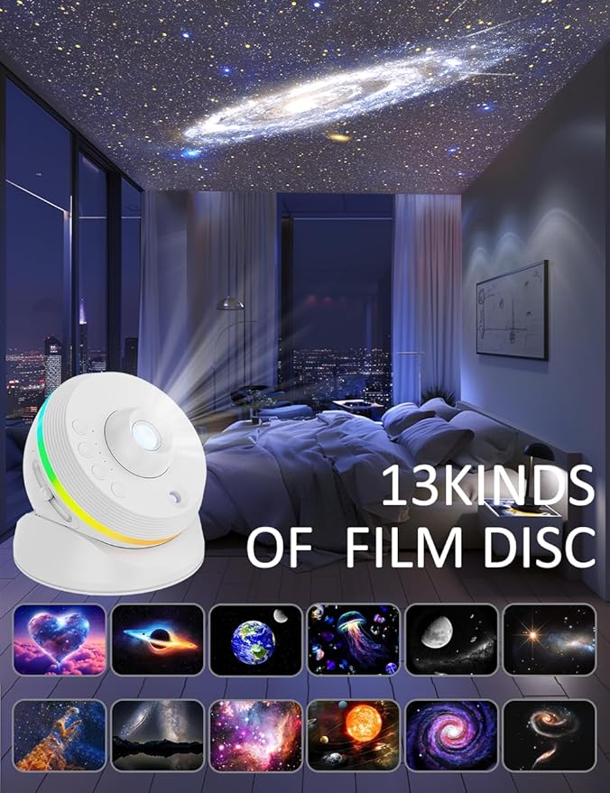 [6th Gen Upgraded] Meteor Galaxy Projector, 13 in 1 Planetarium Star Projector Galaxy Night Light with Realistic Starry Sky Constellation Nebula for Kids Bedroom Living Room Ceiling Decor