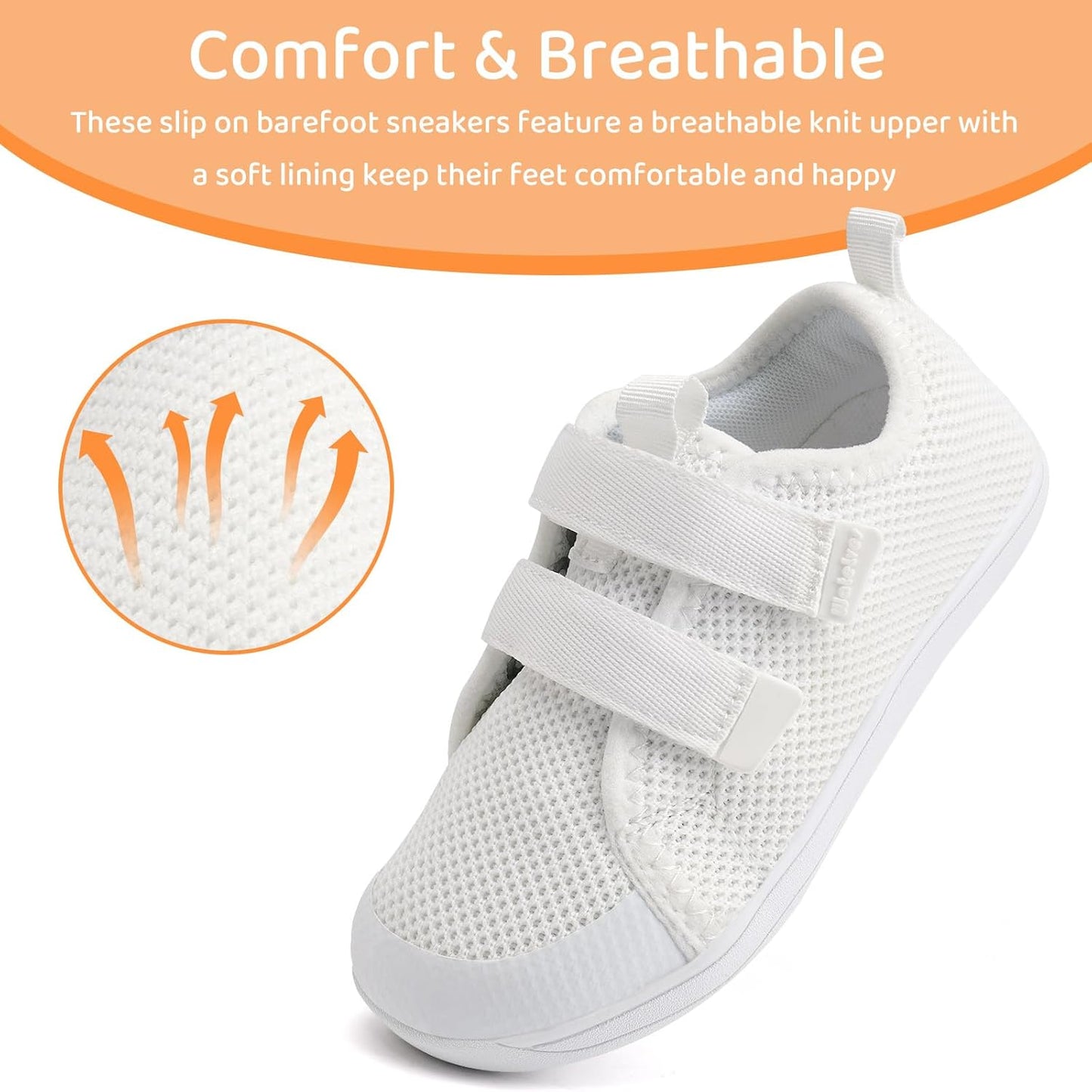WateLves Toddler Little Kids Wide Barefoot Shoes The First Walking Shoes Girls Boys Breathable Zero Drop Minimalist Sneakers with Wide Toe Box Natural to Grow