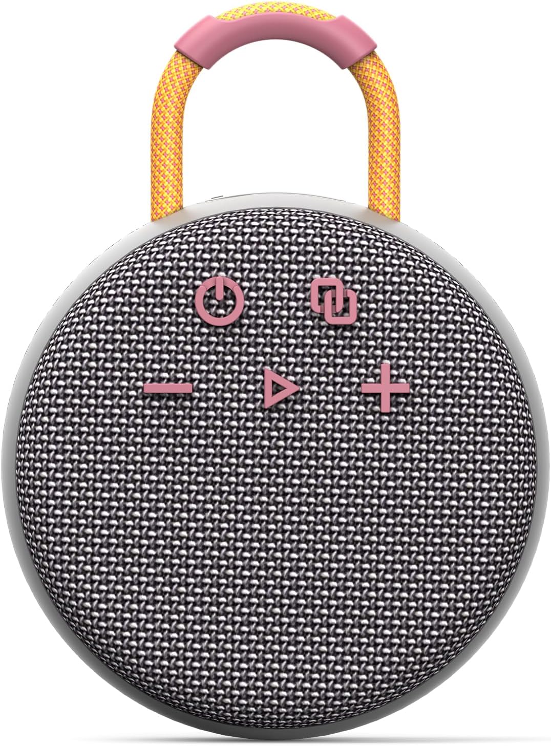 MusiBaby Wireless Mini Speaker – IPX7 Showerproof Audio with BT 5.3 & Clip, Durable Shell for Dorm Use, Gift Bags, Backpack Travel & Poolside Fun (Gray)