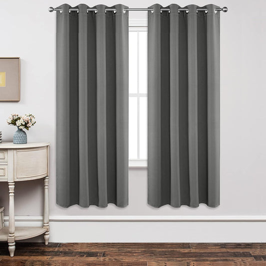 Joydeco Blackout Curtains 72 Inch Length 2 Panels Set, Thermal Insulated Long Drapes 2 Burg, Room Darkening Grommet Curtains for Living Room Bedroom Window