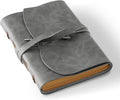 Leather Journal Notepad, Small Notebook 4.8x6.5 Inches, Mini Journal, Retro Premium Planner, Lined Diary Vintage Style, Ideal for Women and Men, Artists, Travelers, Grey