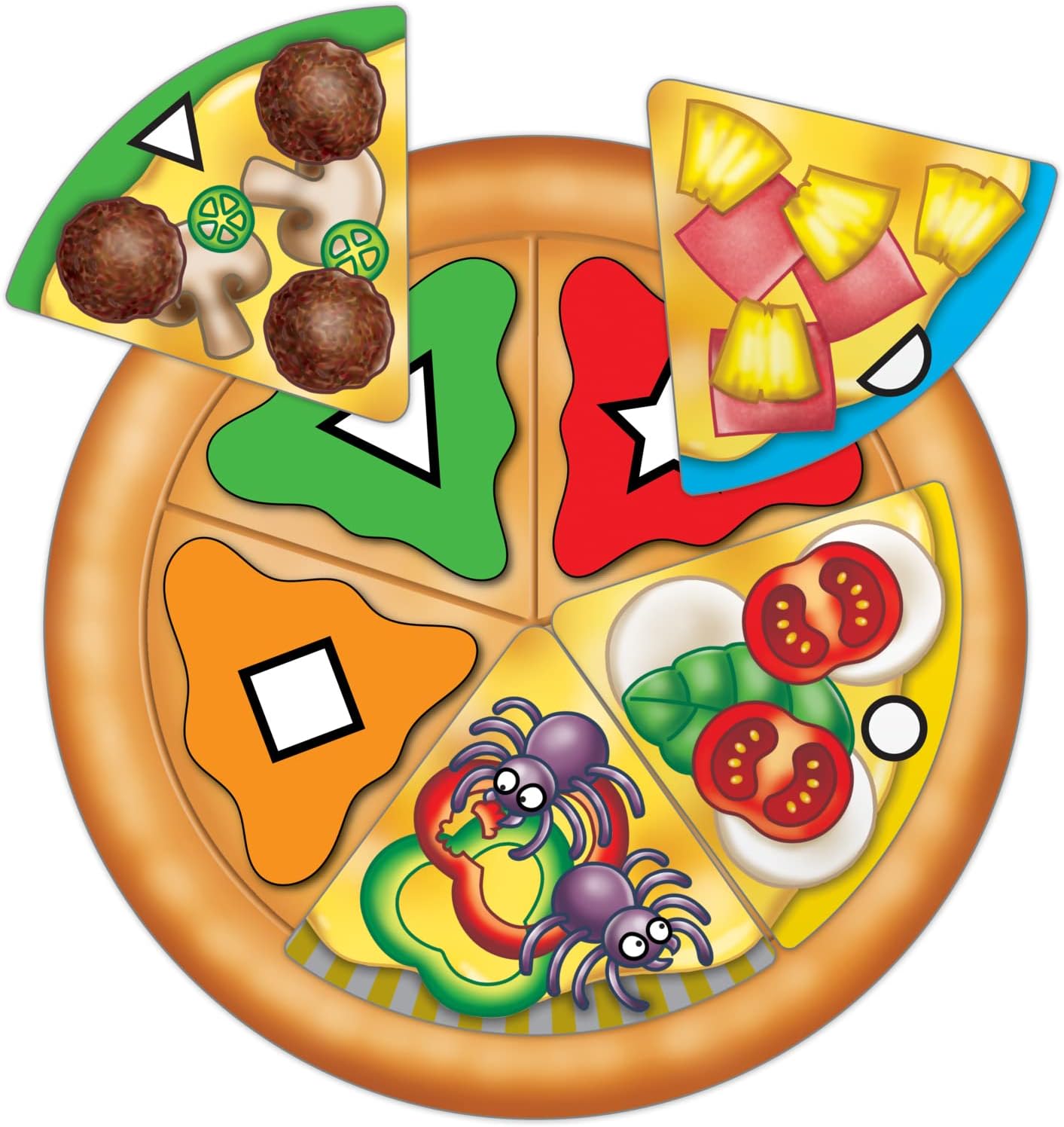 ORCHARD TOYS Moose Games, Pizza! Game. Match Colors and Shapes to Make a Perfect Pizza. for Ages 3-7 and 2-4 Players