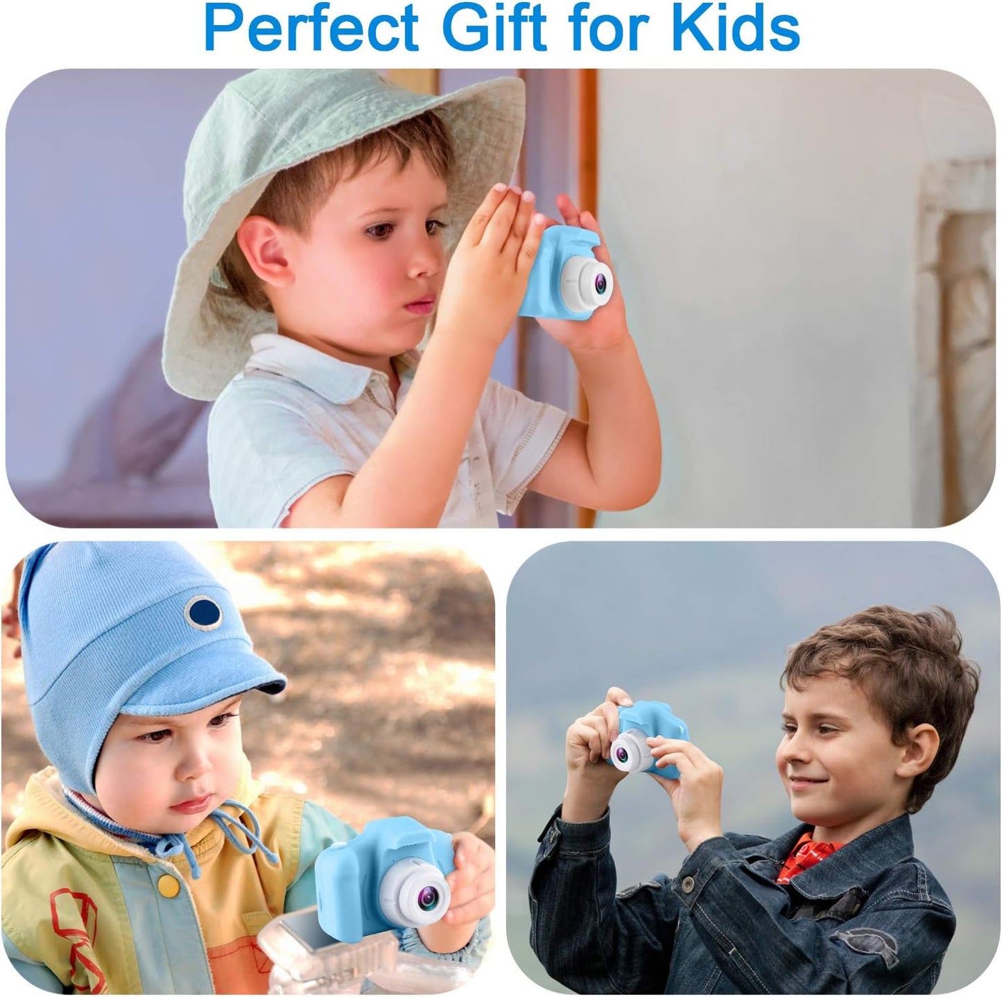 GKTZ Toys for Girls Age 3-8, Kids Camera Digital Video Toddler Camera Children Camcorder Birthday Gifts for 3 4 5 6 7 8 Year Old Girls with 32GB SD Card