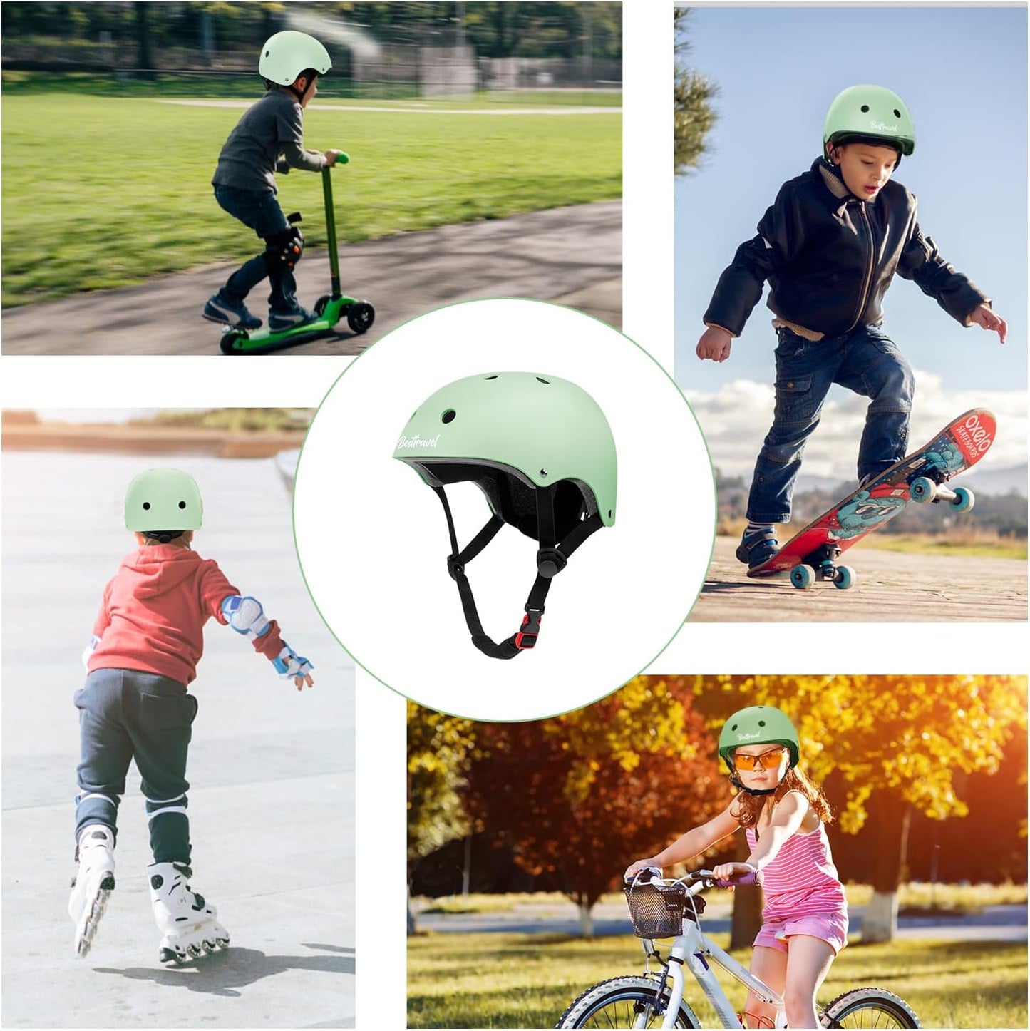 Kids Helmet, Toddler Adjustable Kids Ages 3-8 Years Old Boys Girls Multi-Sports Safety