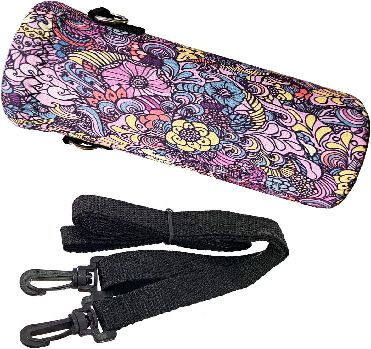 Neoprene Water Bottle Carrier Bag with Adjustable Shoulder Strap for Men Women Walking Hiking,Portable Insulated Holder Case for Stainless Steel/Glass/Plastic Bottles