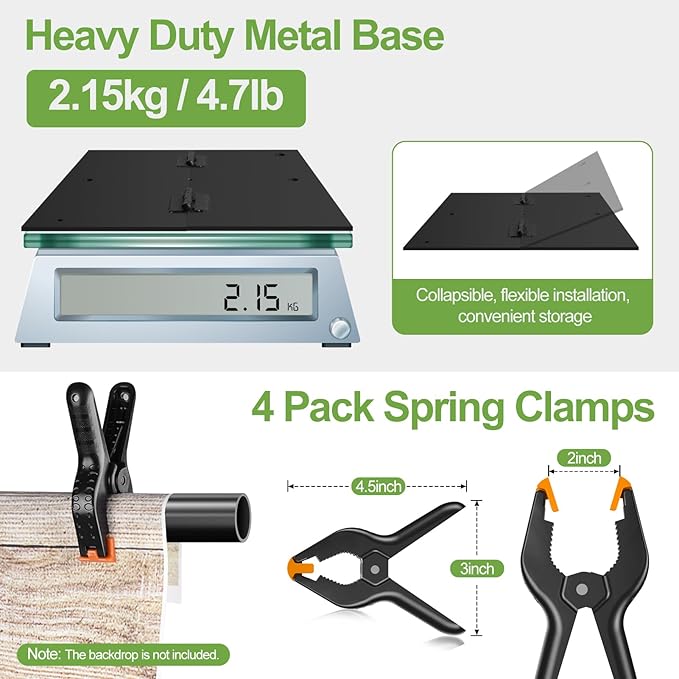 FUDESY Heavy Duty Backdrop Stand, 10x10ft Adjustable Photo Background Stand Support System Kit with Steel Base, Pipe and Drape Photography Backdrop Stand Kit for Parties Wedding Birthday