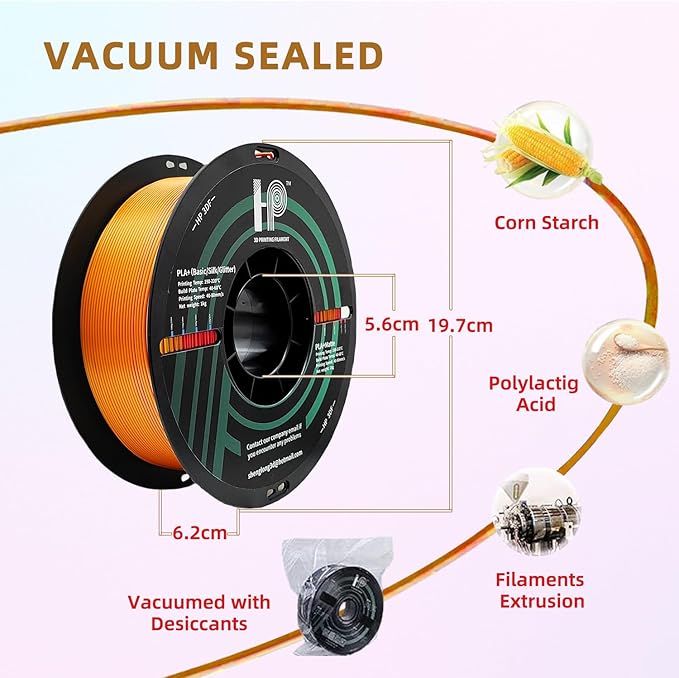 Dual Color PLA Filament,Shiny Silk Red Gold PLA, 3D Printer Filament, PLA Filament 1.75mm Dimensional Accuracy +/- 0.02mm, 1KG Spool (2.2 lbs), Fit Most FDM Printer (Silk Red Gold)