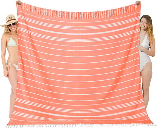 Oversized Turkish Beach Towel Blanket XXL Cotton Sandproof Towels Boho Woven Extra Large Big Sand Free Giant Throw Thick Blankets Huge Quilt XL Picnic Camping Necessities Cloud For Adult Gifts