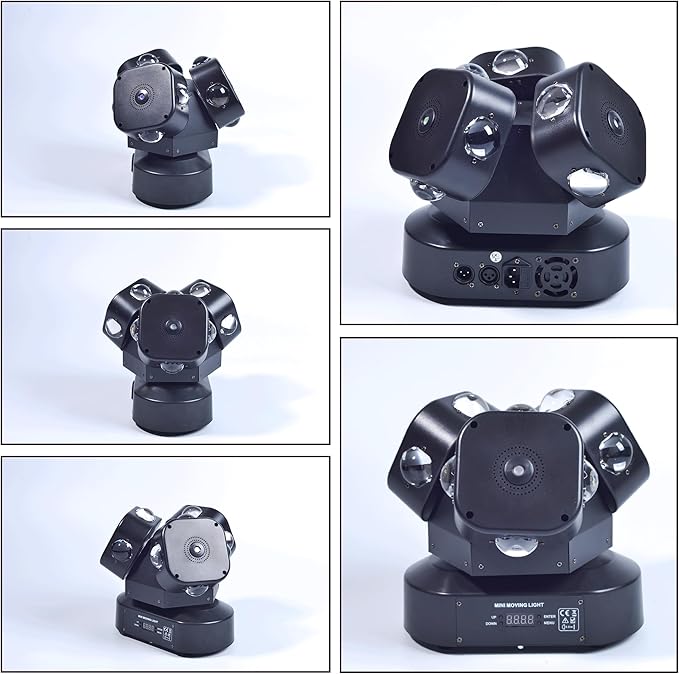 Moving Head DJ Light DMX 512 Strobe Lighting LED with Sound Activated Party RGBW Beam Lights Stage Lighting for Events DJ KTV Disco Wedding Concert Festival (12LED Stage Light w/Special Lights)