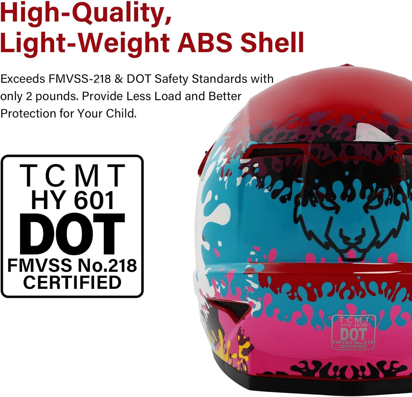 TCMT Dot Youth & Kids Motorcycle Off-Road Helmet Full Face Motocross Street Dirt Bike Mountain Bike BMX MX ATV Helmet+Goggles+Gloves New