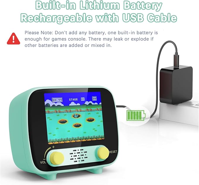 Mini Arcade Machine, Retro Gaming Console, Handheld Game Console, 2.8 Inches, (One Player 216 Classic Games, Two Player 84 Classic Games), Supports for 2 Handheld Controller & AV Output TV