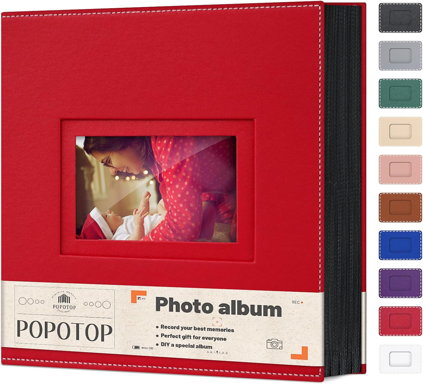 Popotop Photo Album 4x6 800 Pockets with Leather Hardcover Cover, Large Photo Album Binder Book with 80Pcs Pages for Family Travel Wedding Baby Gifts