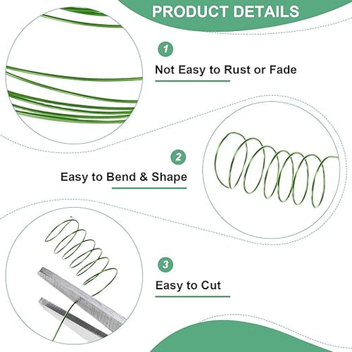 0.2mm Jewelry Wire, 32 Gauge 328FT Craft Wire Copper Beading Wire for Jewelry Making/Planting/Weaving/DIY Crafting, Soft Metal Wires [100M, Green]