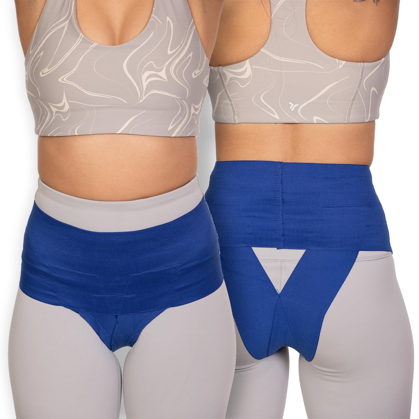 Patented Women’s Pelvic Floor Orthotic Support Belt ― Uterus Pain Relief Girdle for Dropped Bladder, Vulvar Varicosities, Postpartum Recovery, SPD | High Waist - Sapphire Blue (M)