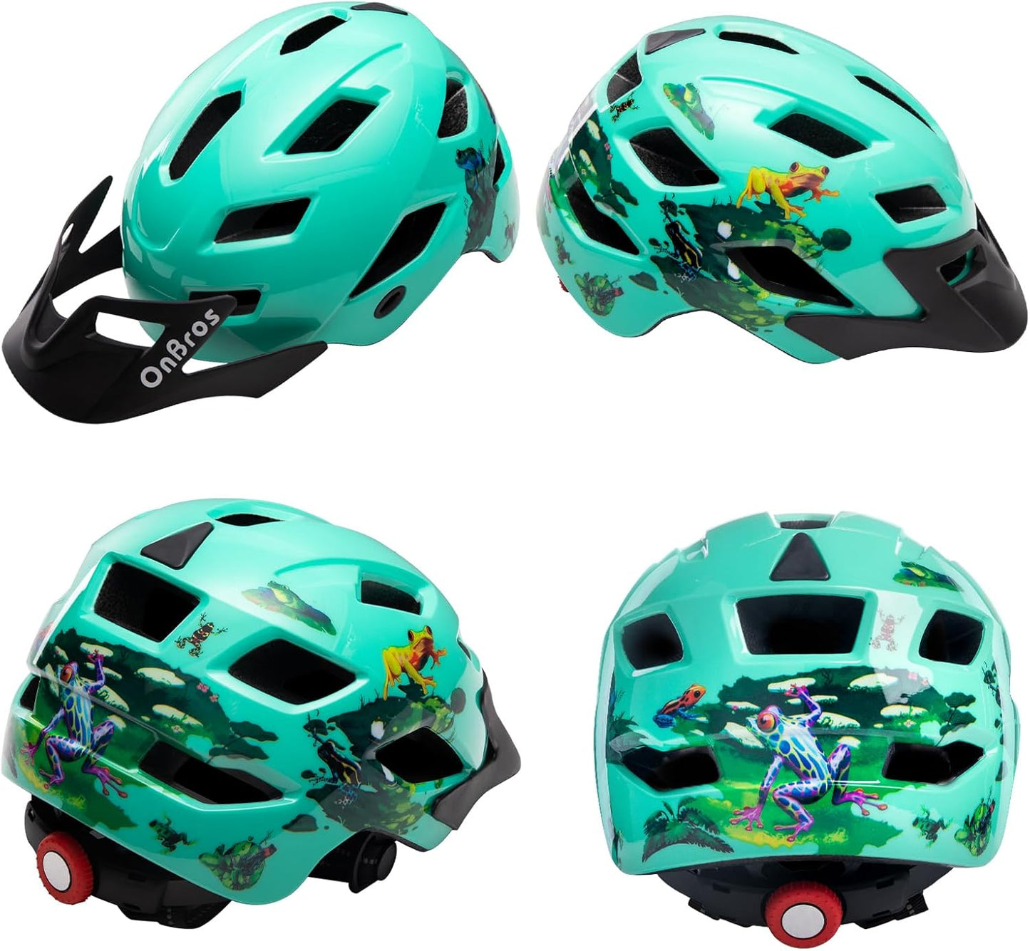 OnBros Kids Bike Helmet - Bike Helmets for 5-14 Boys or Girls with Visor, Children Bicycle Helmet for Skateboard Mountain Scooter Road Cycling, Lightweight and Adjustable 50-57CM