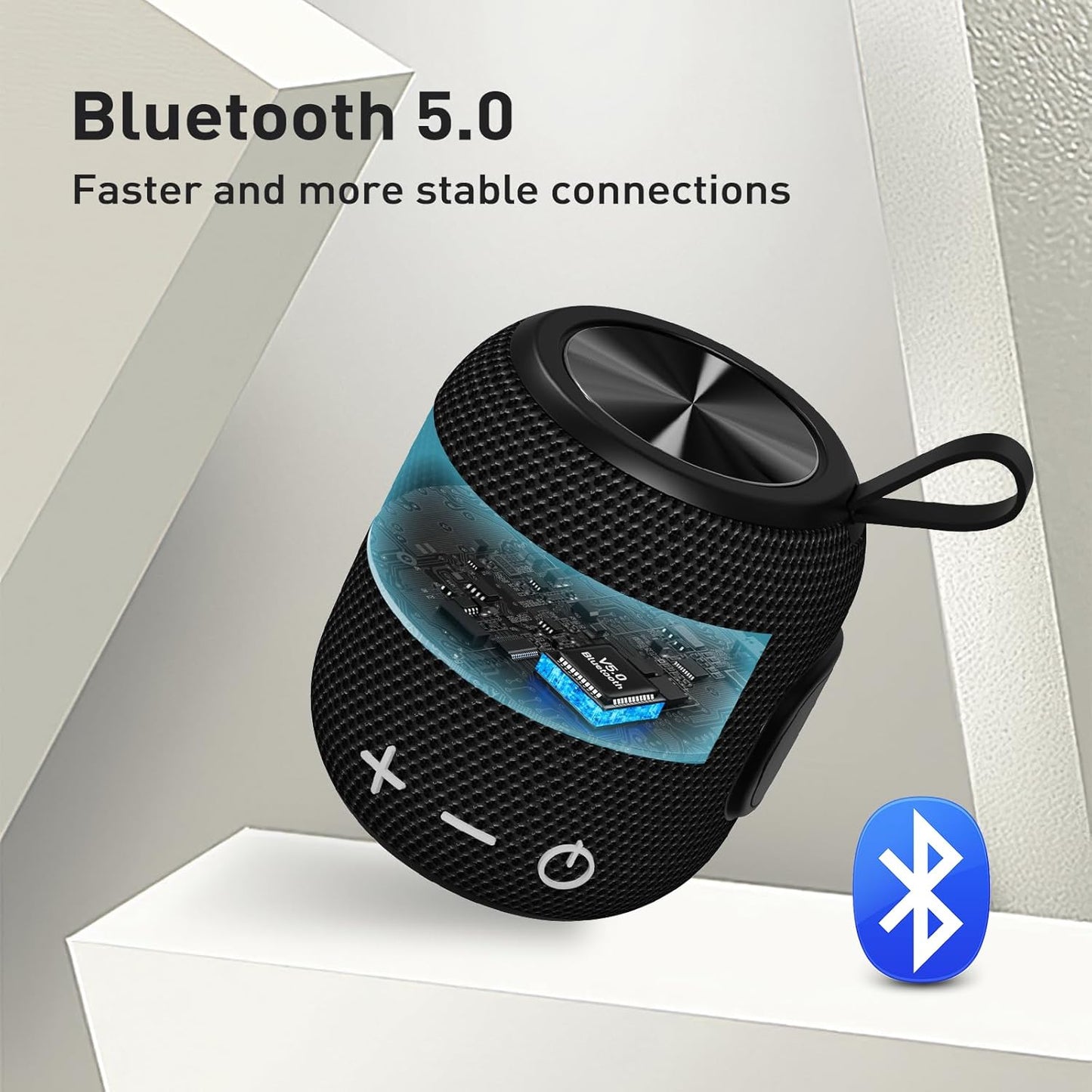 Portable Bluetooth Speakers Wireless Mini Speaker Bluetooth 5.0, 360 HD Surround Sound Stereo, IPX7 Waterproof for Travel, Pool and Outdoor Shower Speaker