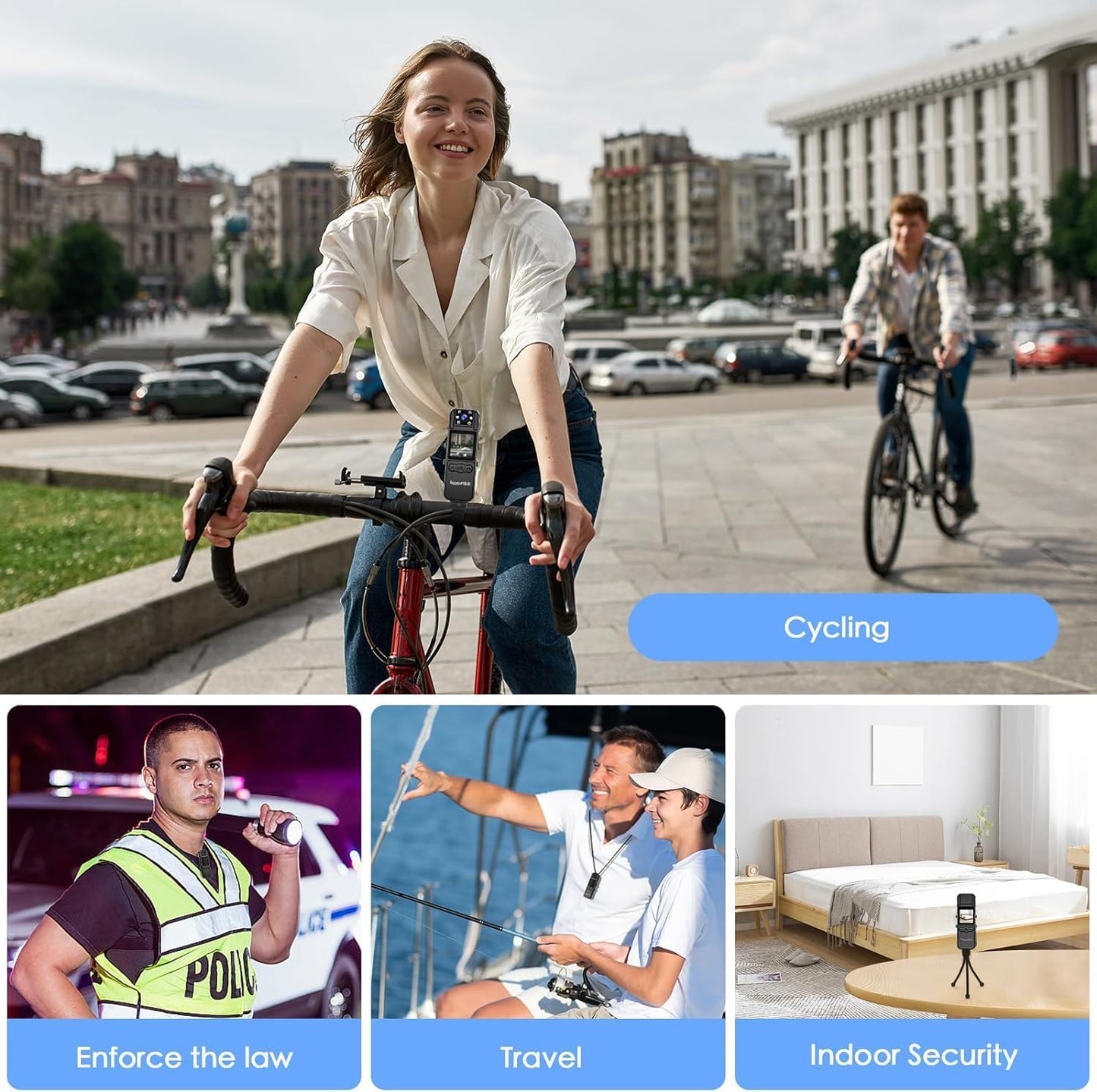 Body Camera with 1.4” Screen Audio and Auto Video Night Vision 1440P UHD Mini Police Wearable Body Worn Cam Portable Small Personal Camcorder Sport Action Outdoor Video Recorder (2K-128GB)