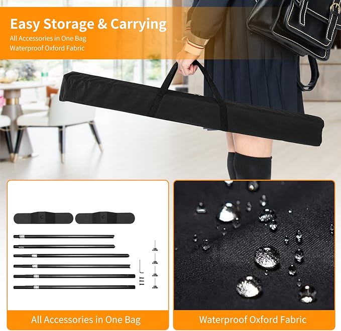 FUDESY 10x8 ft Backdrop Banner, Heavy Duty Adjustable Background Stand Kit with Carrying Bag, Step and Repeat Photography Frame for Trade Show Display Photo Booth Parties
