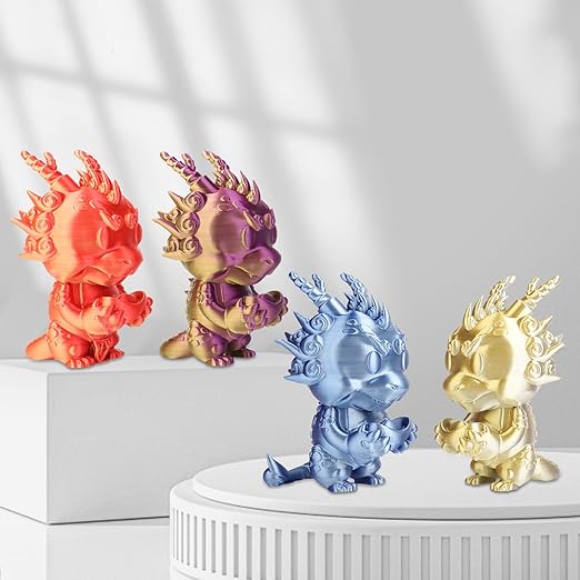 Silk PLA Filament 1.75mm Blue Silver Dual Color PLA 3D Printer Filament 2 in 1 Coextrusion 1KG Spool(2.2lbs) 3D Printing Filament Dimensional Accuracy +/- 0.03mm Fits for Most FDM 3D Printers