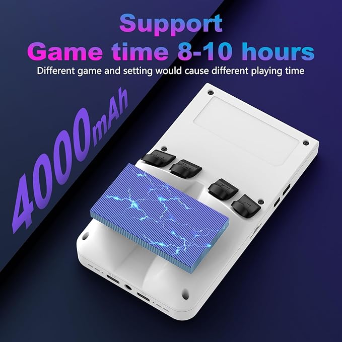 R36MAX Retro Handheld Game Console, 4.0 Inch 720x720 IPS Screen, Built-in 18,000+ Classic Game, Portable Hand Held Open Source Linux System, 4000mAh Battery Retro Gaming Console (White 64GB)