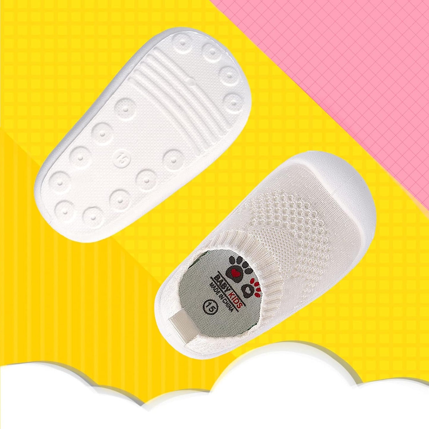 Baby First-Walking Shoes 1-4 Years Kid Shoes Trainers Toddler Infant Boys Girls Soft Sole Non Slip Cotton Canvas Mesh Breathable Lightweight TPR Material Slip-on Sneakers Outdoor