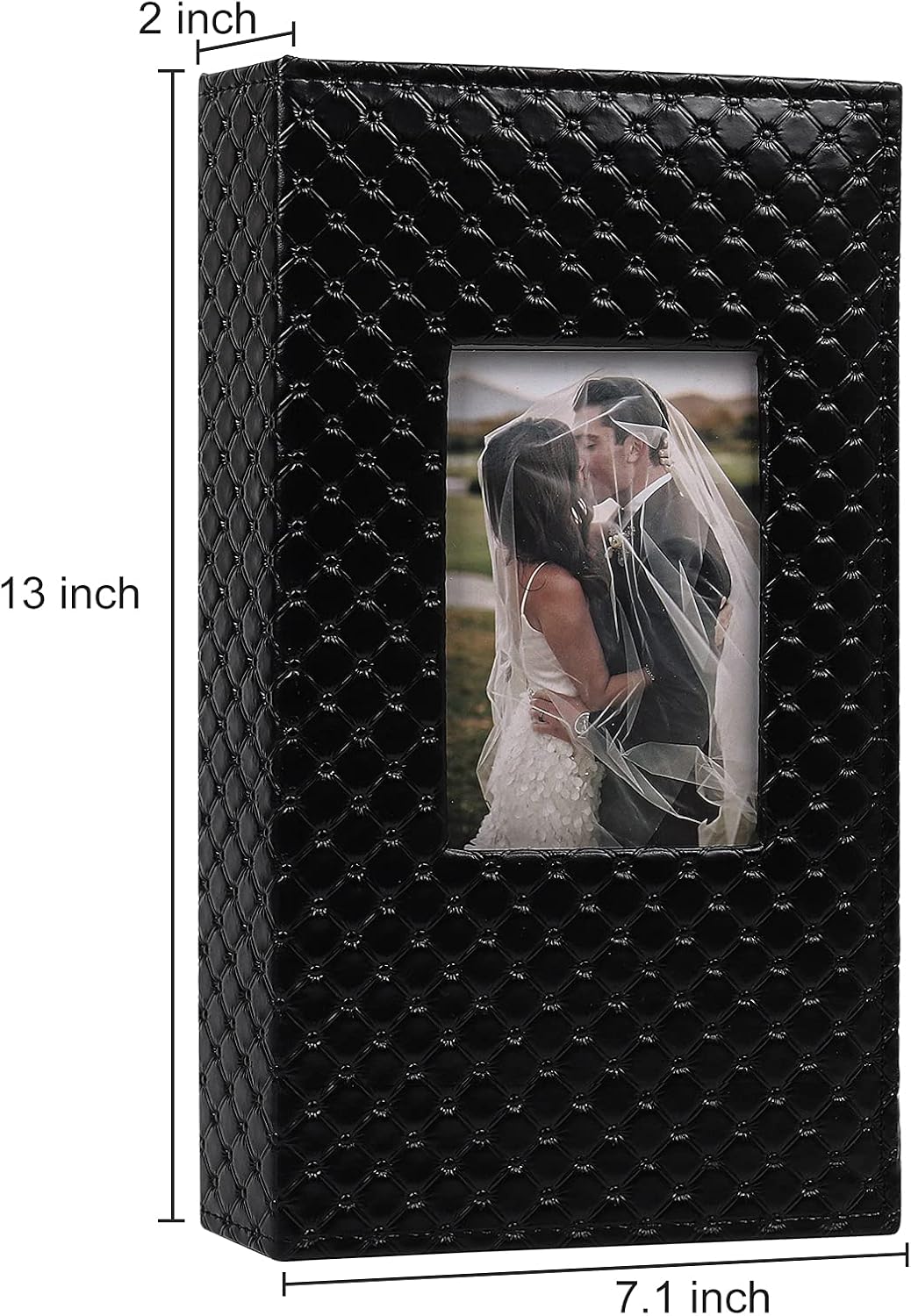RECUTMS Premium Leather Photo Album - Holds 300 4x6 Photos, Black, Perfect for Baby Growth, Family, Wedding, Anniversary, Birthday Gifts