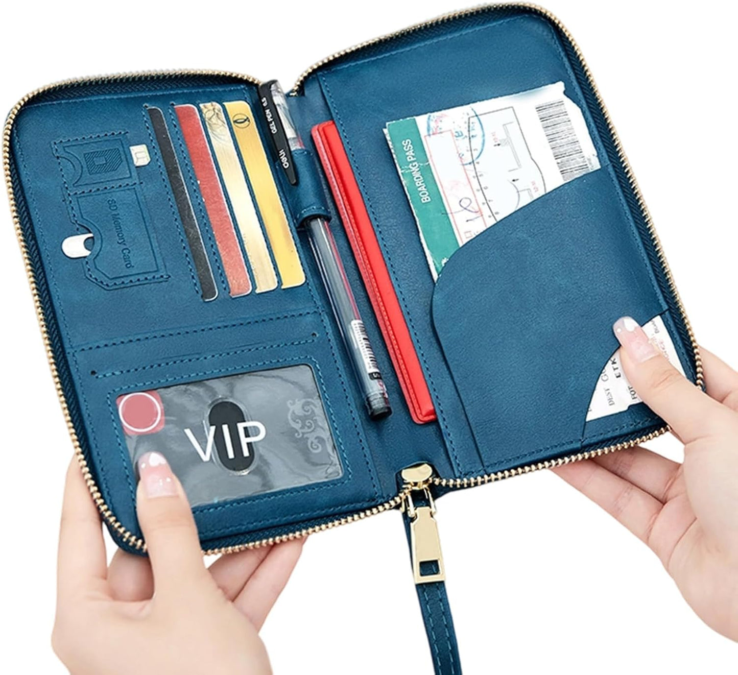 Leather RFID Blocking Passport Holder Travel Wallet, Passport Cover/Travel Wallet for Women/Men with