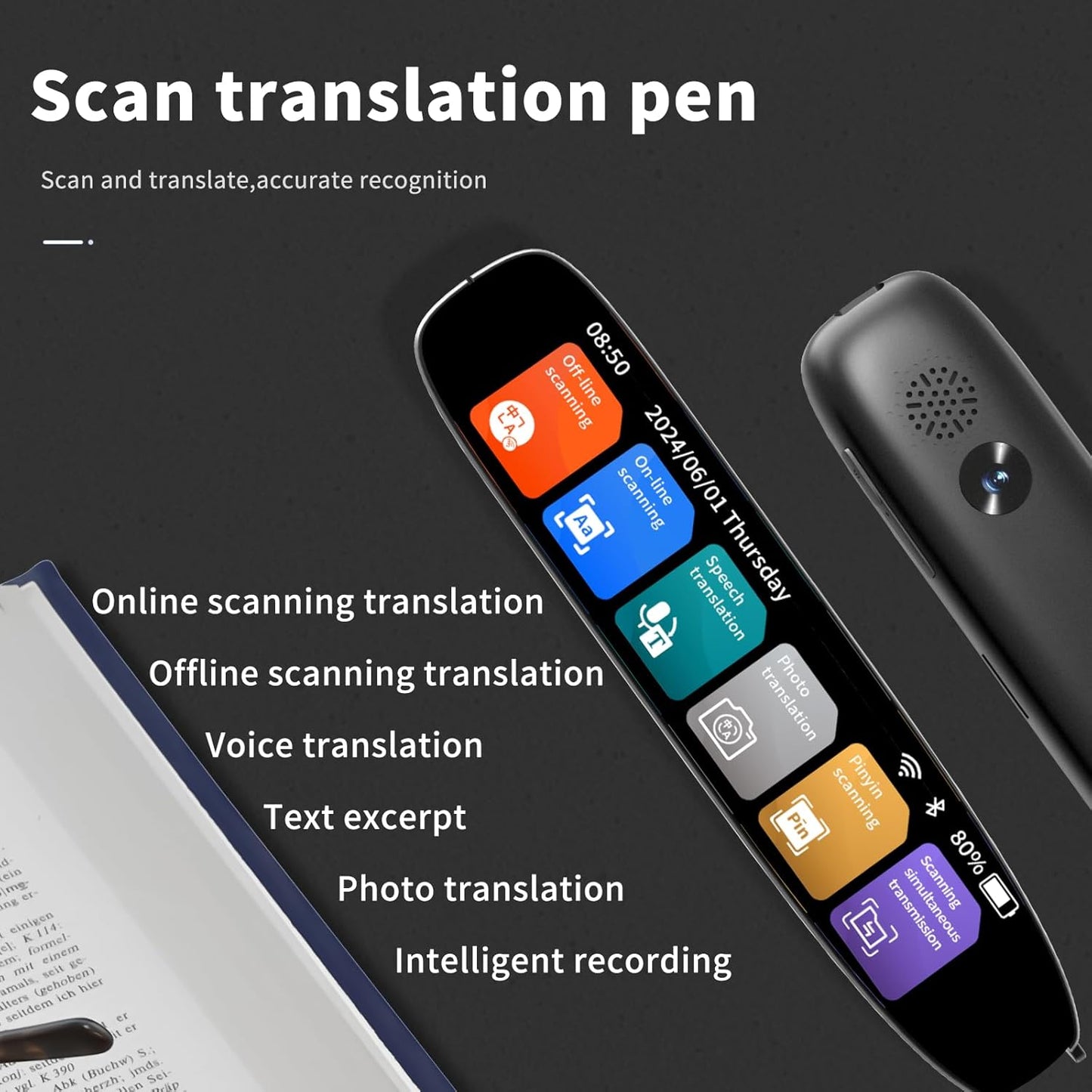 Translation Pen,Translator Pen for Dyslexia,142 Language Scan Reading Pen,Online/Offline/Text to Speech/Photo traductor Pen,Language Learners,Travel, Business People ﻿Pen Scanner