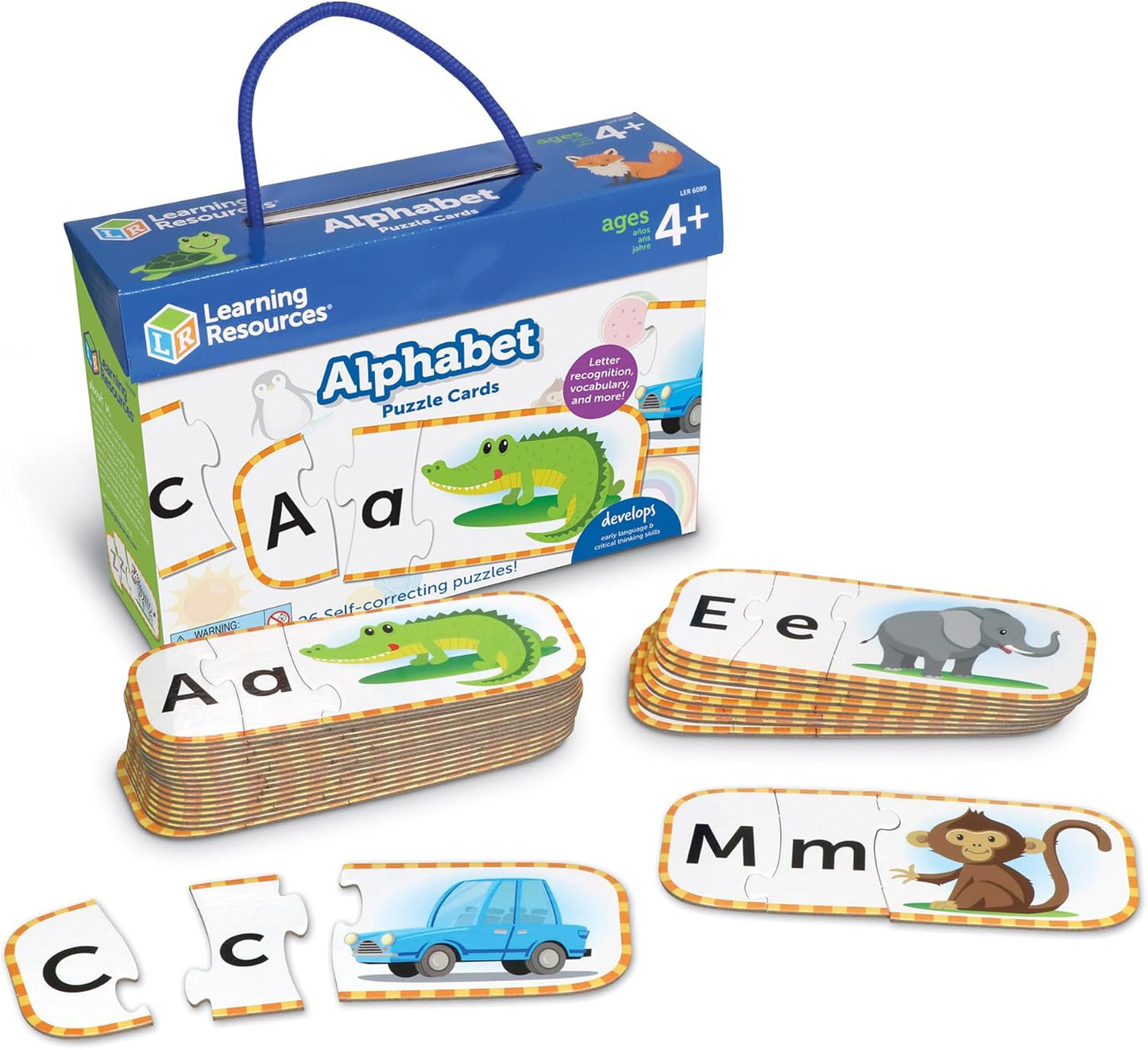 Learning Resources Alphabet Puzzle Cards, Kindergarten Readniness, Self Correcting Puzzles, Ages 4+