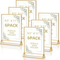 Acrylic Sign Holder 8.5X11 Clear Sign Holder,Double Sided Flyer Holder, Table Menu Holder Display Stand for Wedding Table Number (6pcs)