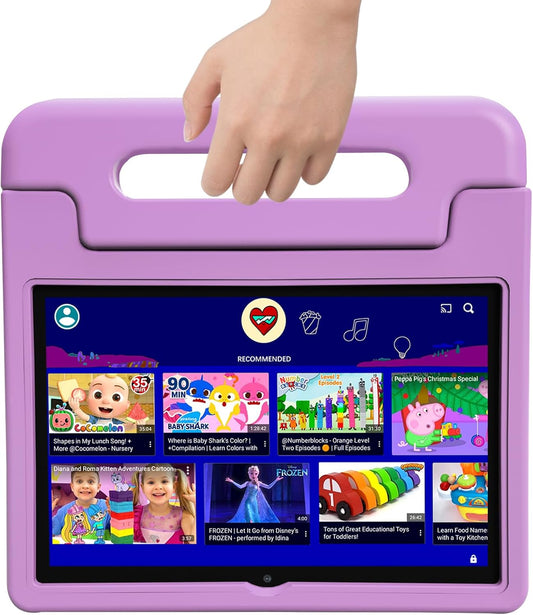 Tablet for Kids, 10 Inch Kids Tablet Android, 64GB, Octa-Core, WiFi 6, Big Battery, Google Kids Space, Parental Control 1280 * 800 HD Display Light Purple